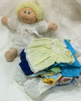 1980’s Vintage Cabbage Patch Doll W/ Homemade Clothes & Branded
