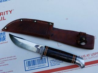 Vintage Schrade Walden 147 Bowie Knife W/sheath
