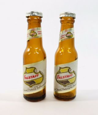 Vintage Falstaff Beer Bottle Salt And Pepper Shaker Set