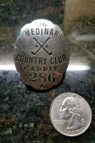 1936 Medinah Country Club Chicago Il Antique Caddie Badge Golf Pin