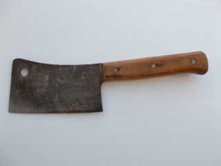Vintage Handground Carbon Steel Meat Cleaver Pig Logo Butcher Knife Solingen 6