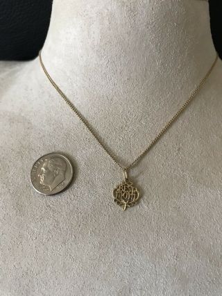 Vintage Solid 14k Yellow Gold Best Mom Chain And Pendant/charm.