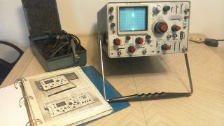 Vintage Tektronix Ibm Type 453 2 Channel Oscilloscope Powers On W/book/cord/fuse