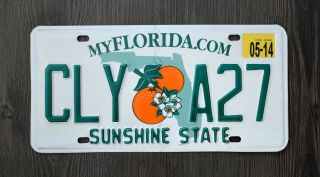 2014 Fl Florida Passenger License Plate Clya27 -,  Natural