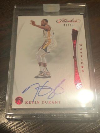 Kevin Durant 2018 - 19 Flawless Encased Ruby Red On Card Auto / 15