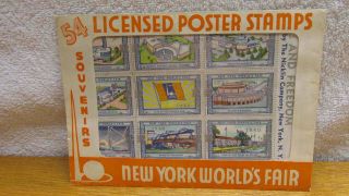54 Vintage York Worlds Fair 1939 Licensed Poster Souvenir Stamps
