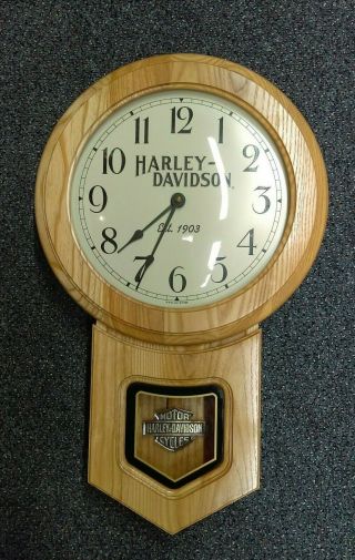 Harley Davidson Oak Pendulum Wall Clock