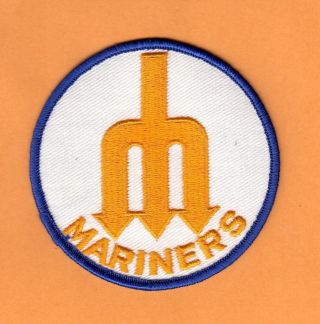 Old Logo 1970s Seattle Mariners Large 4 Inch Patch Unsold Stock Iron On