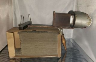 Antique 1904 Monarch Keystone View Co.  Stereoscope Viewer With 70 Cards
