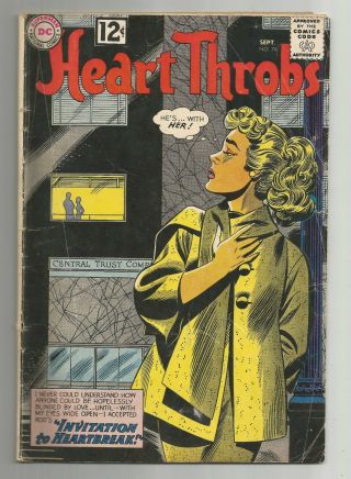 Vintage Heart Throbs Comic Book 1962 Dc No.  79 Romance Grade 1.  5 - 2.  5