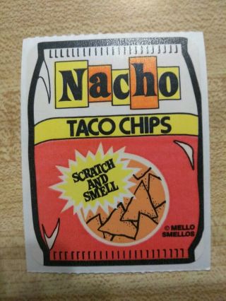 Vintage Mello Smellos Nacho Chips Scratch And Sniff Sticker