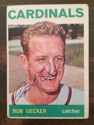 Bob Uecker Hof Philadelphia Phillies Signed Autographed 1964 Topps Card