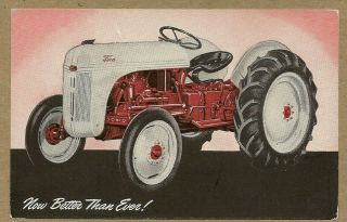 Vintage Ford 8n Tractor Advertising Information Card Gastonia Nc