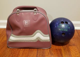 Vintage Brunswick Axis Bowling Ball 10.  3lbs With Authentic Brunswick Bag
