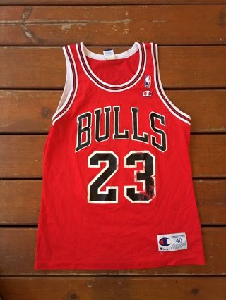 Vintage 90s Michael Jordan Chicago Bulls Authentic Stitched Champion Jersey 40