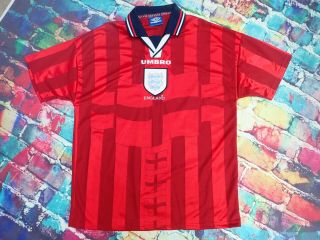 18 Mens Vintage 1997 - 99 England Football Shirt Umbro Large Jersey Away Shirt