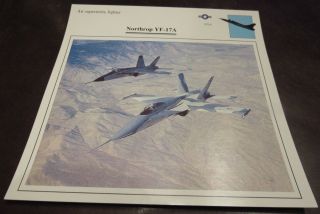 American Northrop Yf - 17a Military Airplane Photo Card W/ Specifications