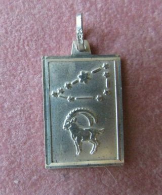 Vintage Sterling Silver English Zodiac Aries Medallion Charm For Bracelet