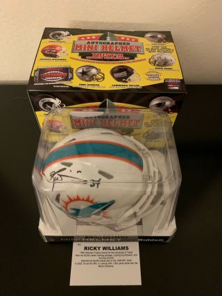 Ricky Williams Autographed Mini Helmet Tristar Hidden Treasures.  Mia Dolphins