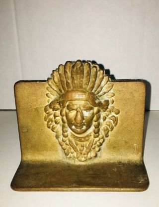 Vintage Bronze Indian Head Bookends