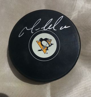 Mario Lemieux Autographed Signed Puck With Pittsburgh Penguins