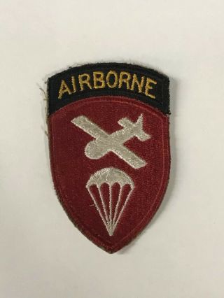 Vintage Wwii Era Us Army Airborne Command W/ Attached Tab Ssi