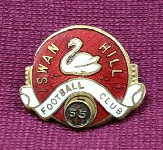 Vintage Swan Hill Football Club Badge No 55 Maker K C Luke Melb