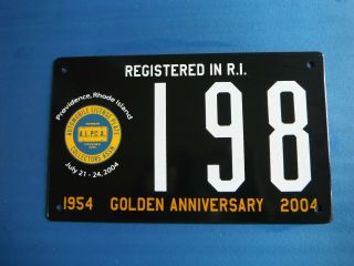 Alpca 2004 Rhode Island Porcelain 50th Anniversary Souvenir License Plate Tag