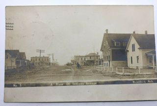 Vintage Real Photo Postcard Havelock,  Nebraska,  View Of Indiana Avenue,  Post