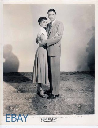Audrey Hepburn Gregory Peck Roman Holiday Vintage Photo
