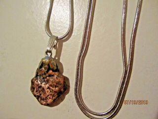 VTG Hand Craft Exotic Ornate Rough Natural Copper Silver Plated Estate Necklac 2