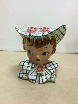 Lefton Miss Dainty Head Vase Vintage Japan 1950’s