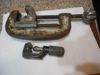 Vintage Ridgid 30 Pipe Cutting Tool Cuts 1” - 3” & Small Papco 500 Vintage Cutter