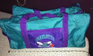 Vintage Charlotte Hornets Nba Duffle Bag Basketball Gym Gear Shoulder Bag