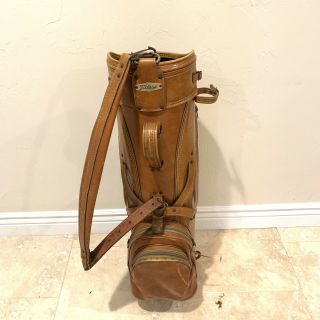 Vintage Titleist Harvest Gold Faux\leather Golf Club Cart Bag