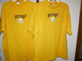 (2) Vintage Pittsburgh Steelers Extra Large Got Rings 40th Anniversary T Shirts