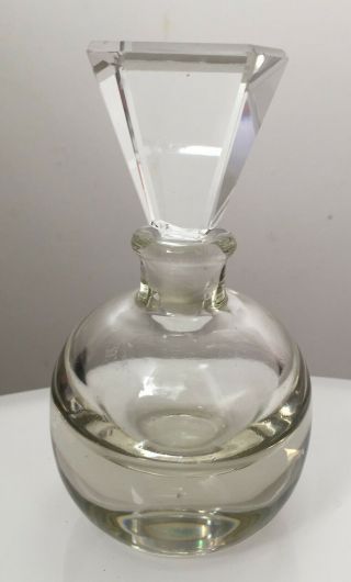 Vintage Vanity Perfume Bottle Clear Cut Glass Crystal 5.  25 " Art Deco