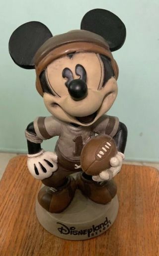 Vtg Walt Disney World Resort Mickey Mouse Football Figurine Bobble Head 8”