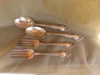 Antique Vintage Gorham Sterling Silver Serving Large Forks Spoons Melrose Patter