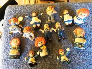 13 Vintage Raggedy Ann and Andy Mini Rubber figures 2