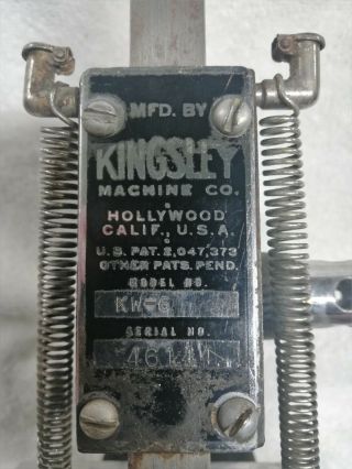 Vintage Kingsley Machine Co Kw - 6.  Or Restoration.  Hollywood Calif.