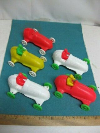 Set Of 5 Vintage Toy Race Cars From The 1960 
