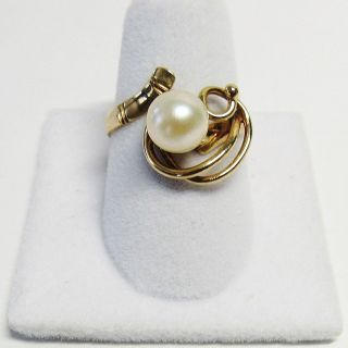 Vintage Antique 14k 14kt Yellow Gold Pearl Size 6 3/4 Ring 585 Mg 4 Grams