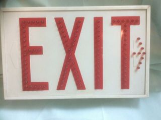 Vintage Gilbert Exit Sign Model Ex2 - Led 2 Sided Red White Lights