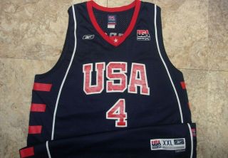 Vintage Reebok Team Usa Olympics Allen Iverson Stitched Basketball Jersey 2xl