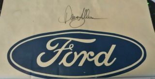 Davey Davy Allison Autograph Auto Ford Logo W/coa Nascar