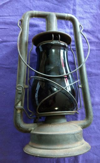Vintage Dietz Monarch Lantern W/red Glass