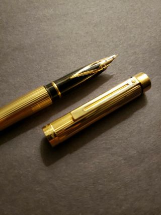 Sheaffer Vintage Fountain Pen Gold Nib:14k 585 Cap:usa Gold Electroplated