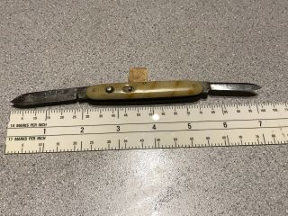 Vintage Antique Shapleigh Hardware Diamond Edge Automatic 2 Blade Pocket Knife