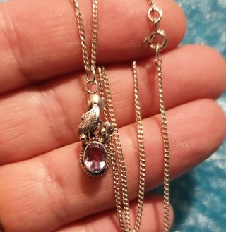Vintage 925 Sterling Silver and Amethyst Pendant Necklace 3